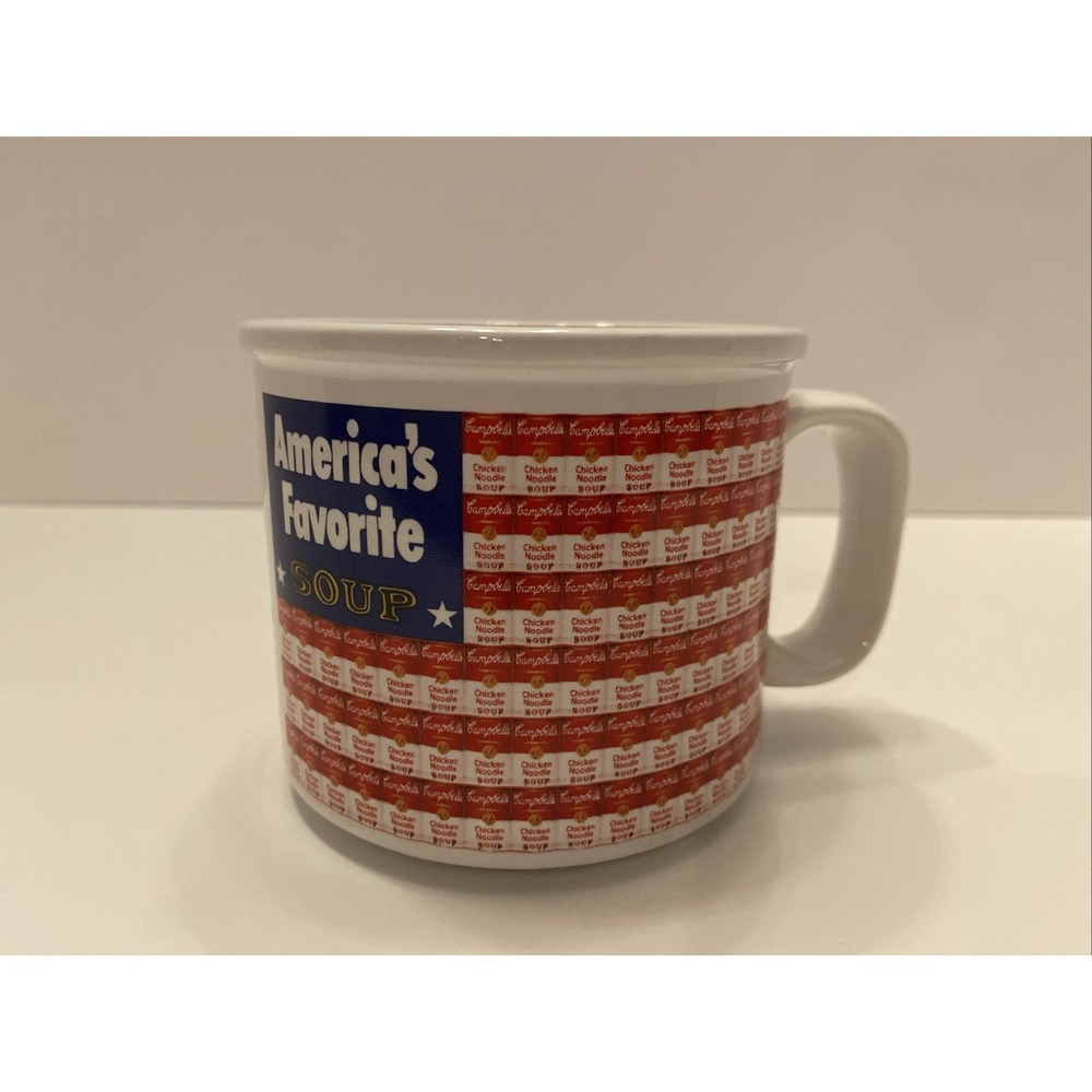 1998 VINTAGE CAMPBELL'S® AMERICA'S FAVORITE SOUP USA Flag Design Soup/Coffee MUG